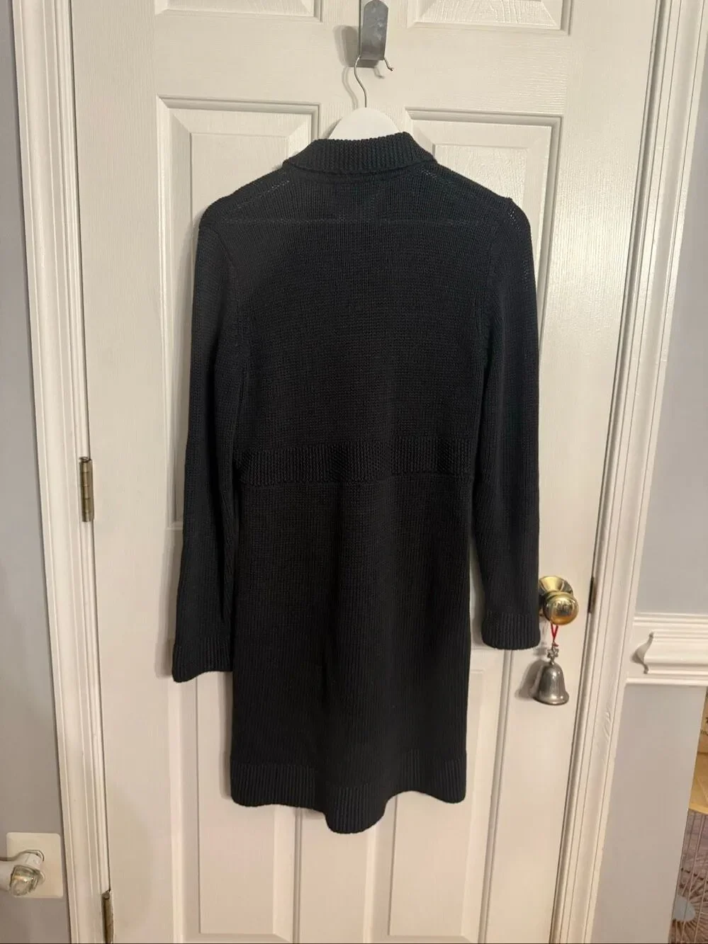 Boden Gray Long Line Snap Button Cardigan Sweater sz 10 EUC